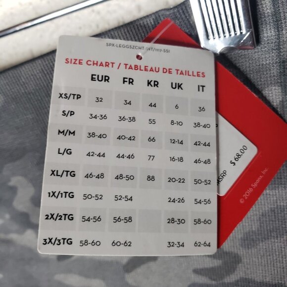 NWT SPANX Sz M Look At Me Now Seamless Gray Camo Leggings (1332) - Picture 5 of 6